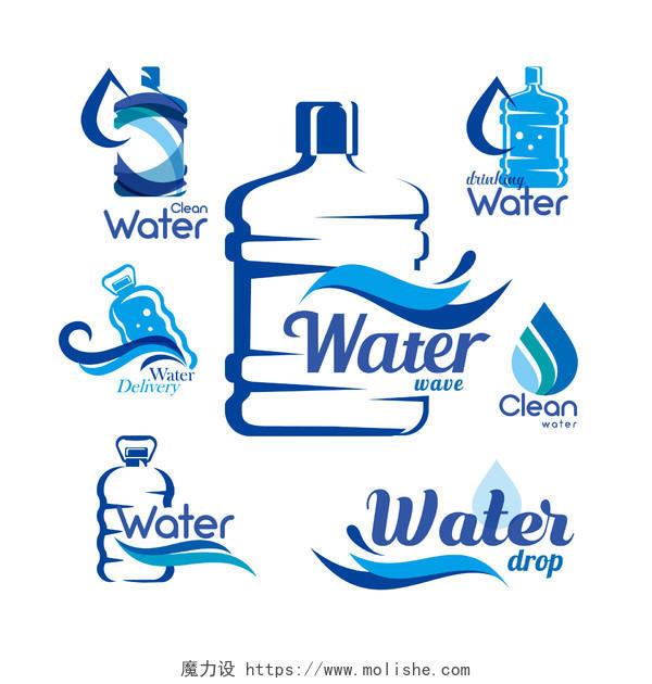创意卡通饮用水logo